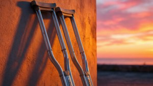 Sunset Reflection Crutches