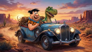 Sunset Ride with Dino