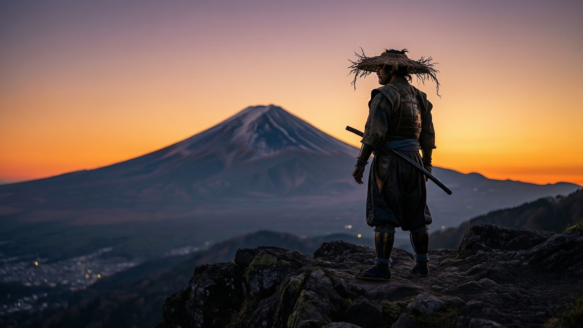 Sunset Ronin Gaze by Wallpapers.art Studio