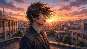 Sunset Rooftop Gaze