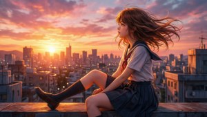 Sunset Rooftop Gaze