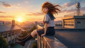 Sunset Rooftop Gaze