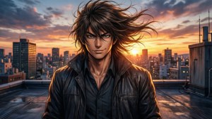 Sunset Rooftop Gaze
