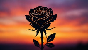 Sunset Rose Silhouette