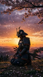 Sunset Samurai Silhouette