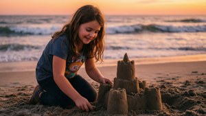 Sunset Sandcastle Fun