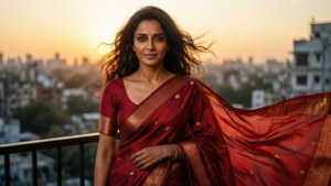 Sunset Saree Glamour