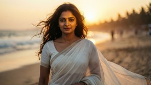 Sunset Saree Glow