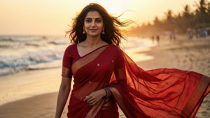 Sunset Saree Serenity