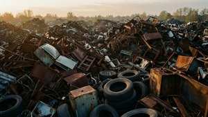 Sunset Scrapyard Panorama