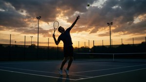 Sunset Serve Silhouette