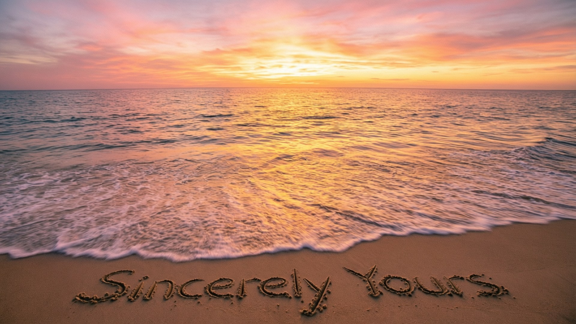 Sunset Shore Message by Wallpapers.art Studio