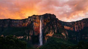 Sunset Silhouette Angel Falls