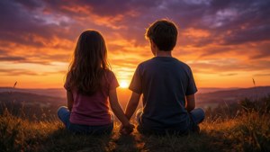 Sunset Silhouette Besties