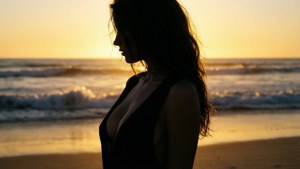 Sunset Silhouette Cleavage