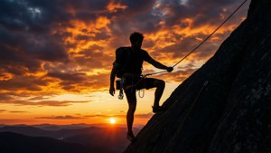 Sunset Silhouette Climber