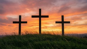 Sunset Silhouette Crosses