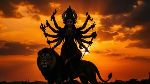 Sunset Silhouette Durga