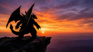 Sunset Silhouette Garchomp