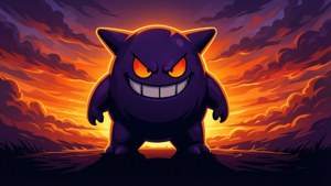 Sunset Silhouette Gastly