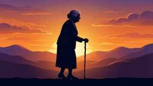 Sunset Silhouette Grandma
