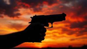 Sunset Silhouette Gun
