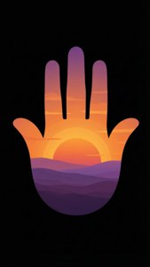 Sunset Silhouette Hamsa