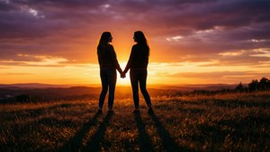 Sunset Silhouette Love