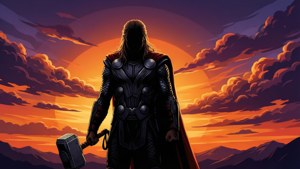 Sunset Silhouette Mjolnir