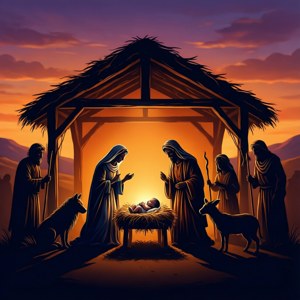 Sunset Silhouette Nativity