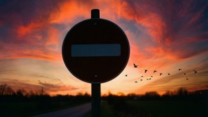 Sunset Silhouette No Entry