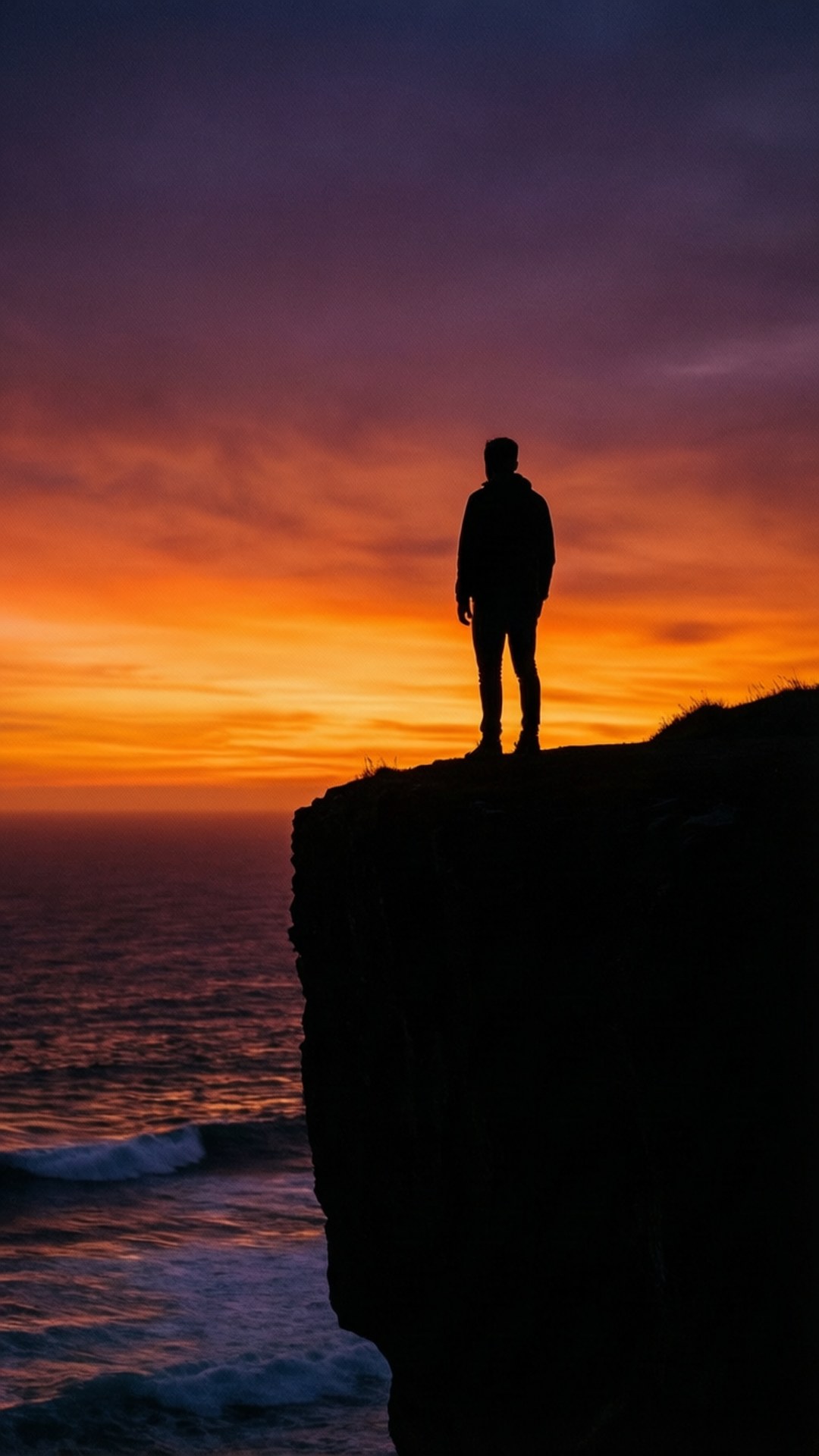 Sunset Silhouette Serenity by Wallpapers.art Studio