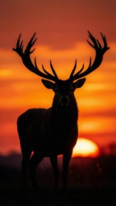 Sunset Silhouette Stag