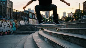 Sunset Skateboard Kickflip