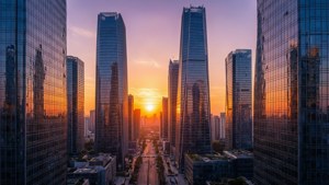 Sunset Skyline Futurism