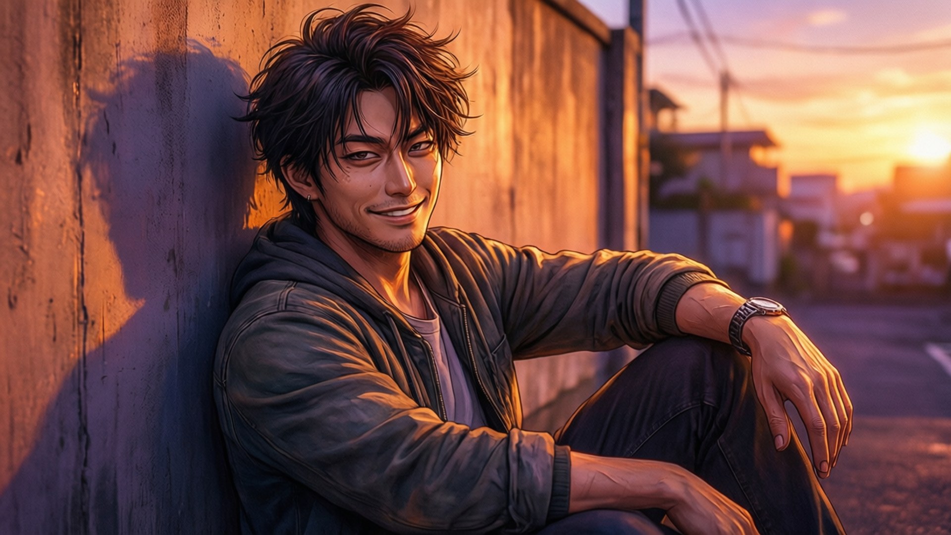 Sunset Smirk by Wallpapers.art Studio