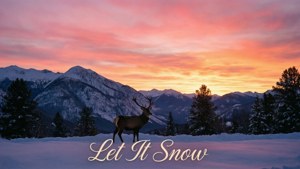 Sunset Snowy Mountains