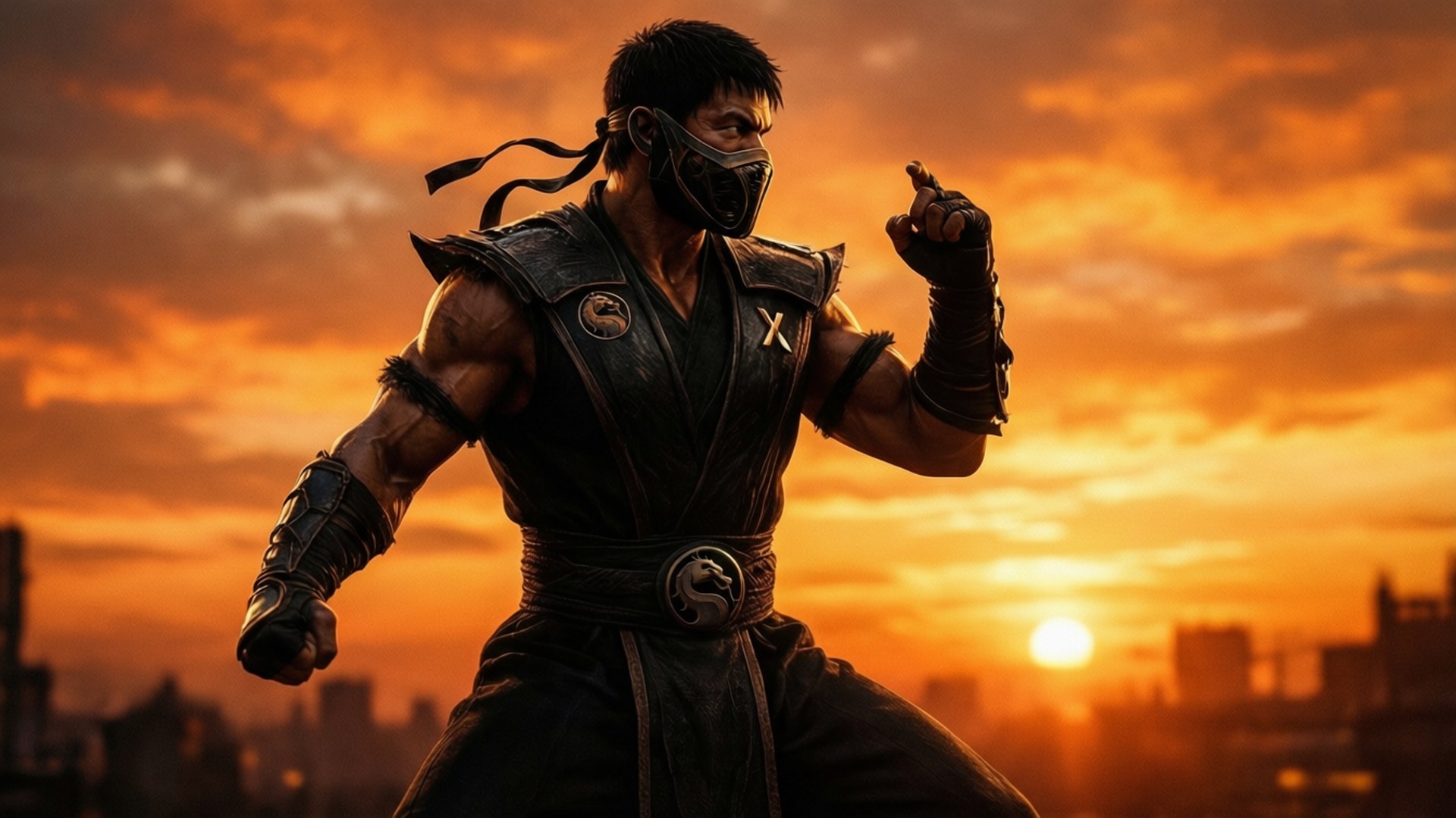 Sunset Stance of Johnny Cage by Wallpapers.art Studio