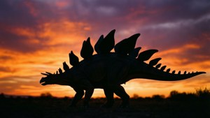 Sunset Stegosaurus Silhouette