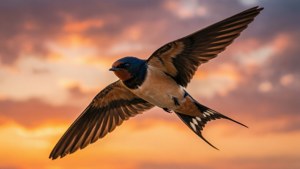 Sunset Swallow Flight