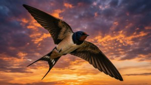 Sunset Swallow Soaring
