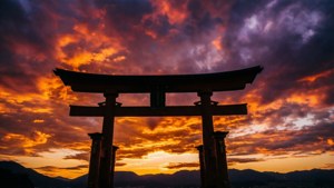 Sunset Torii Silhouette