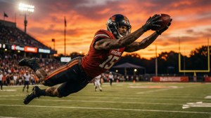 Sunset Touchdown Catch