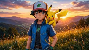 Sunset Trainer with Pikachu