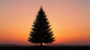 Sunset Tree Silhouette