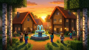 Sunset Village Painting