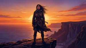 Sunset Warrior Silhouette