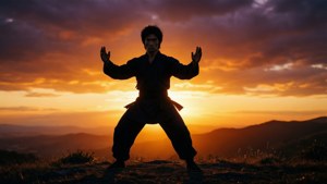 Sunset Warrior Silhouette