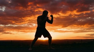 Sunset Warrior Silhouette