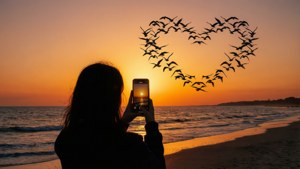 Sunset with Follower Heart